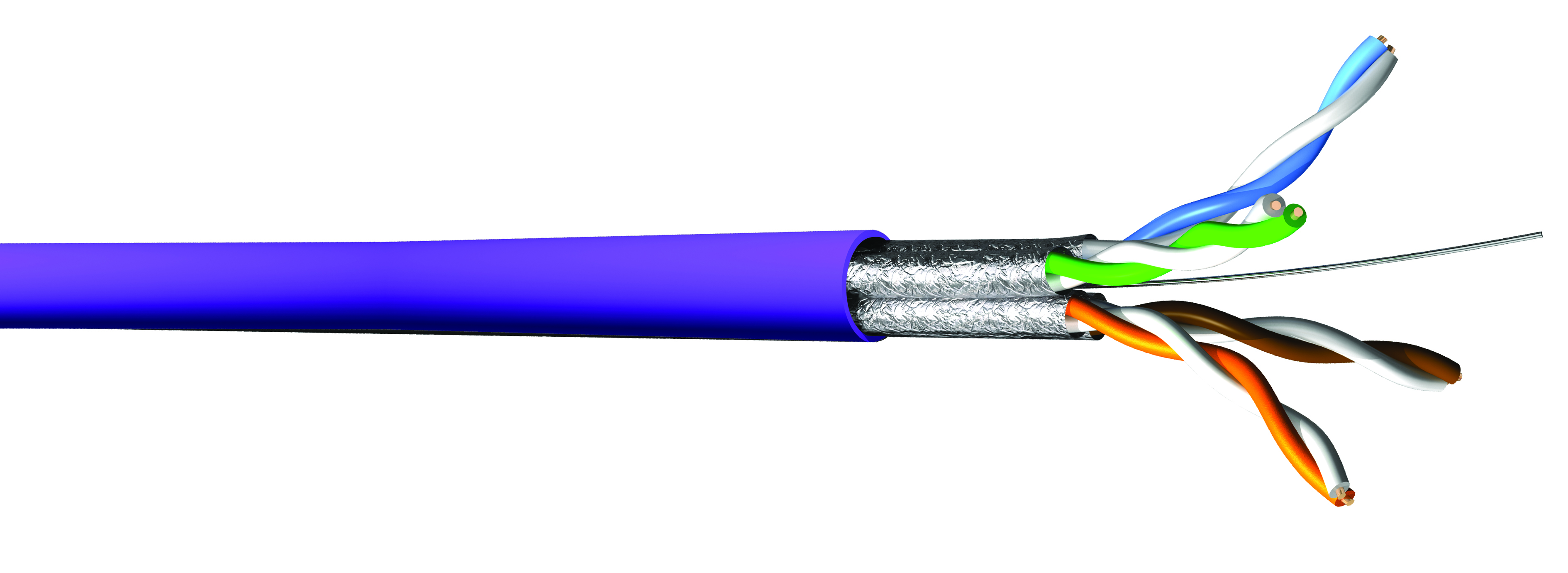 CAEMMC, 100m Cat6a, Purple, U/FTP Shielded, Unterminated LSZH Sheath