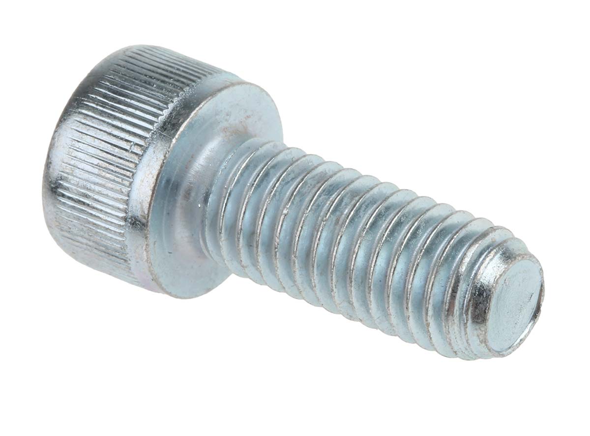 RS PRO Bright Zinc Plated Steel Hex Socket Cap Screw, DIN 912, M8 x 20mm