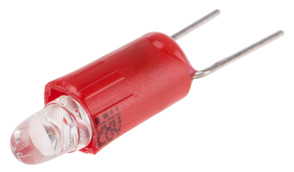 RS PRO Red LED Indicator Lamp, 28V ac/dc, Bi-Pin Base, 4.25mm Diameter, 85mcd