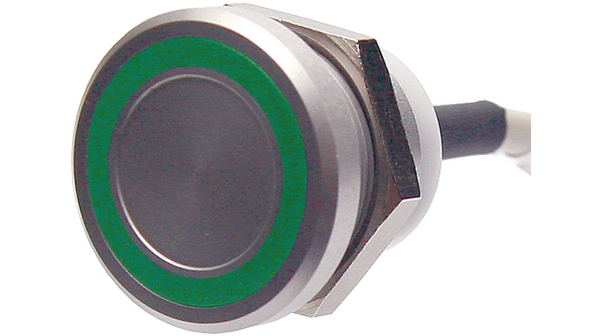 APEM Illuminated Piezo Switch, 1NO, IP68, , 200mA Natural Aluminium