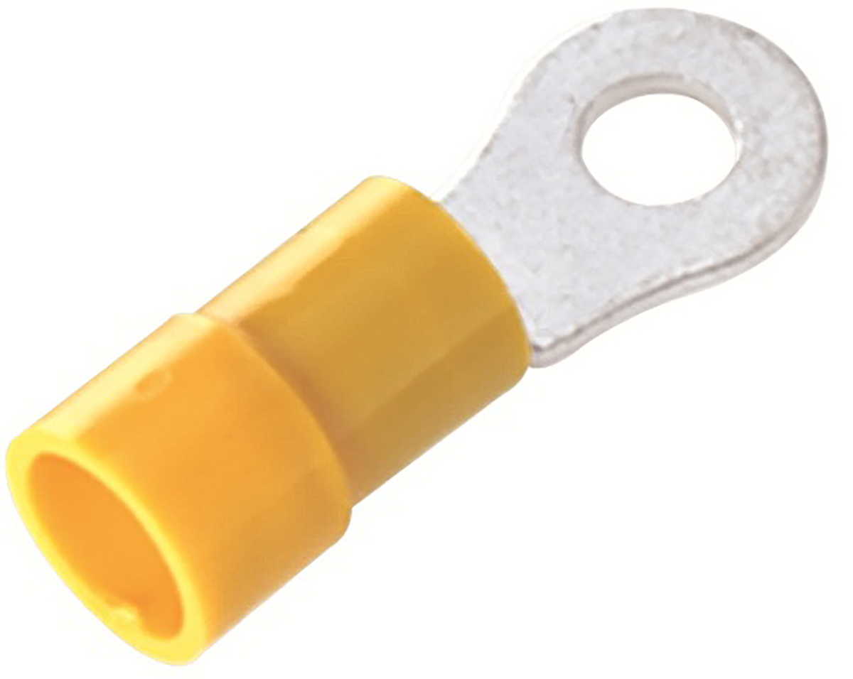 RS PRO Insulated Ring Terminal, 5.3mm Stud Size, 2.5mm² to 6mm² Wire Size, Yellow