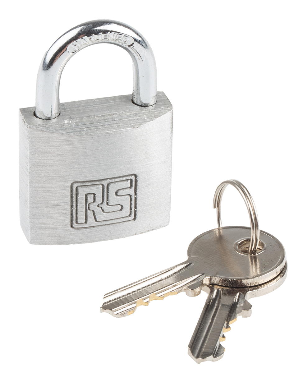 RS PRO Key Aluminium Safety Padlock, 5mm Shackle, 27mm Body