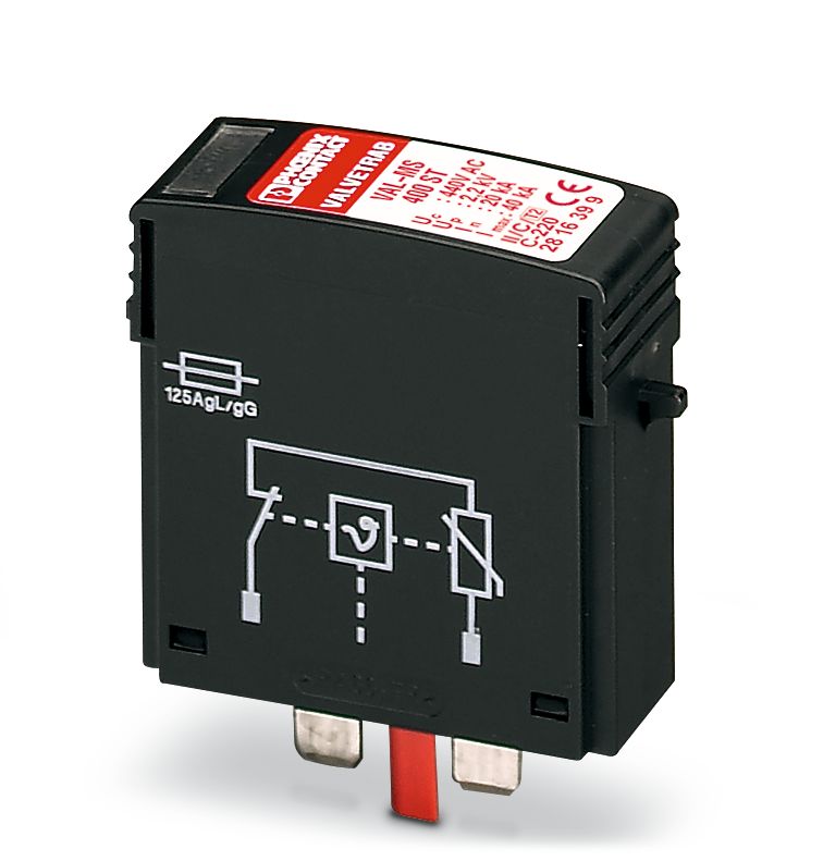 Phoenix Contact, VAL-MS 400 ST Surge Suppressor Unit 385 V ac Maximum Voltage Rating 40kA Maximum Surge Current