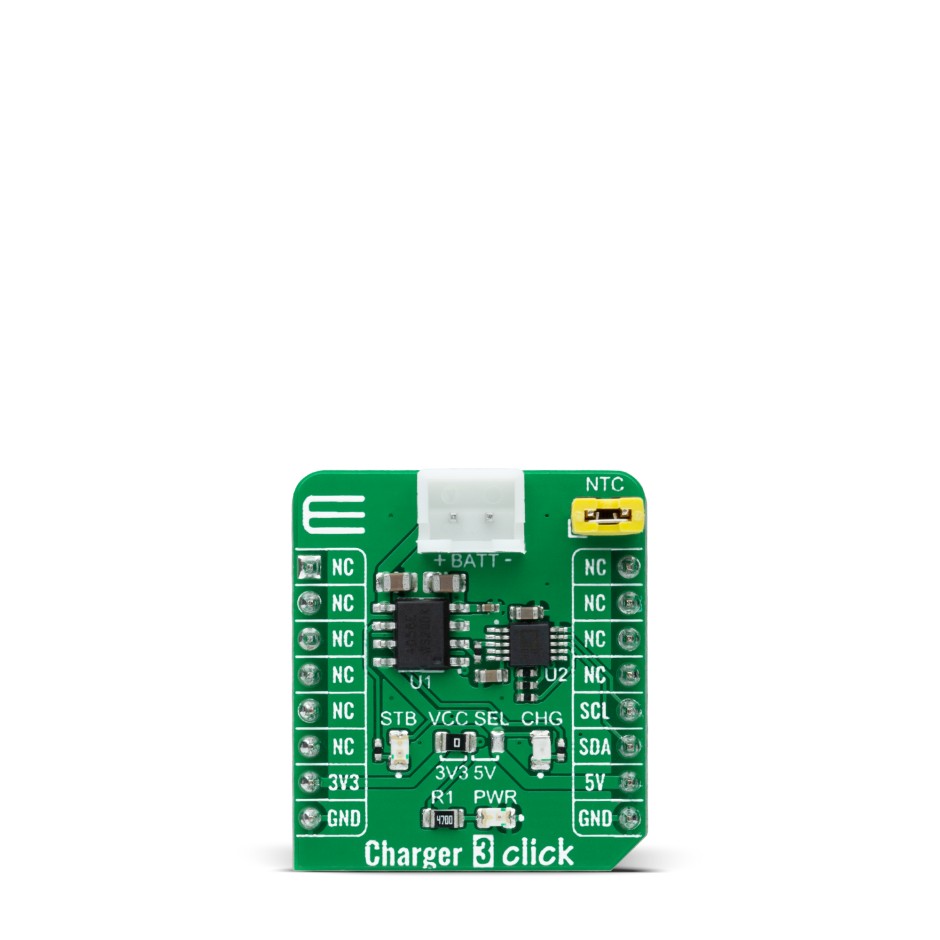 MikroElektronika Charger 3 Click Battery Charger for TP4056 for Development of multiple Li-ion battery cell charging