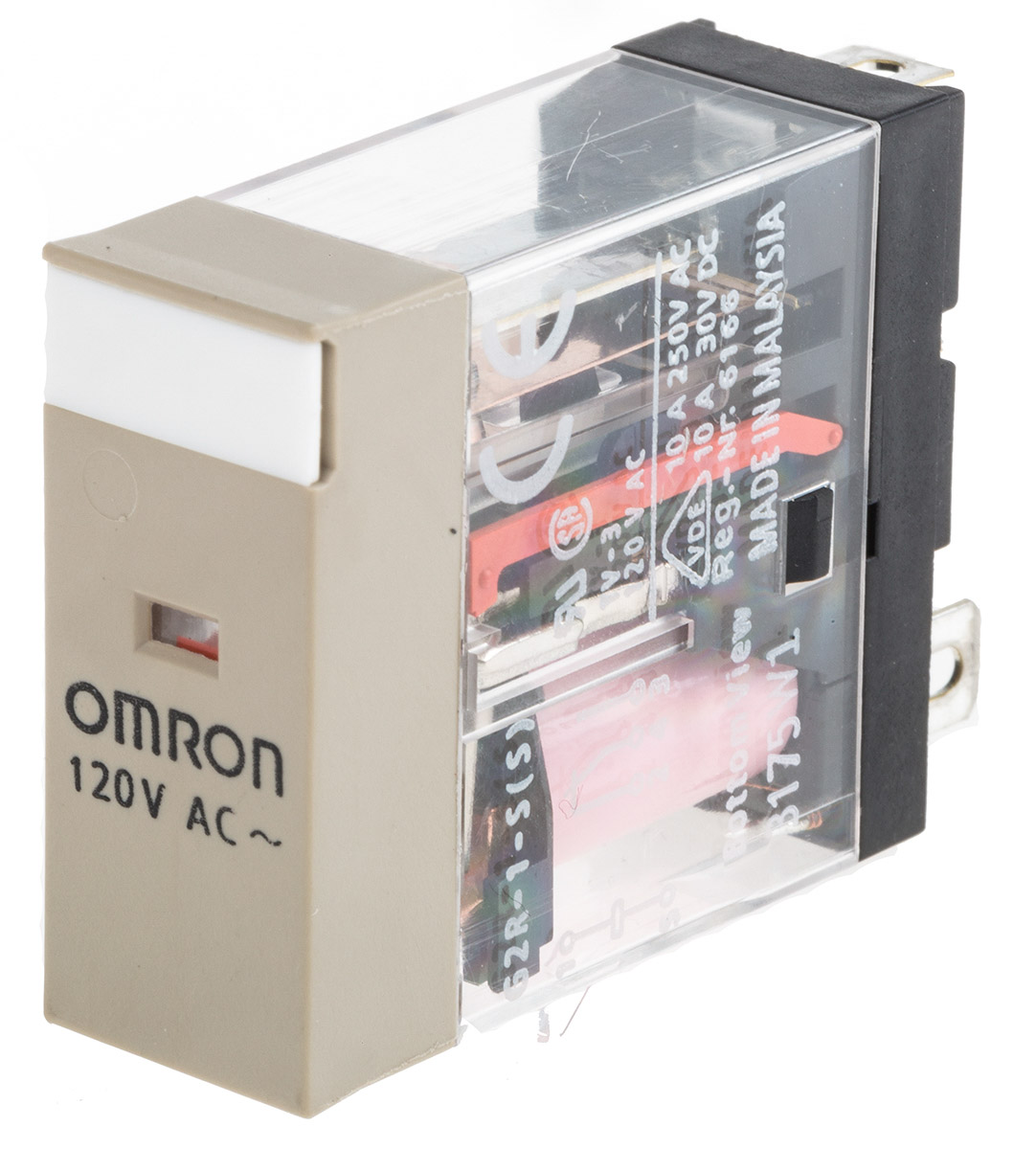Omron Plug-In Mount Relay, 120V ac Coil, 10A Switching Current, SPDT