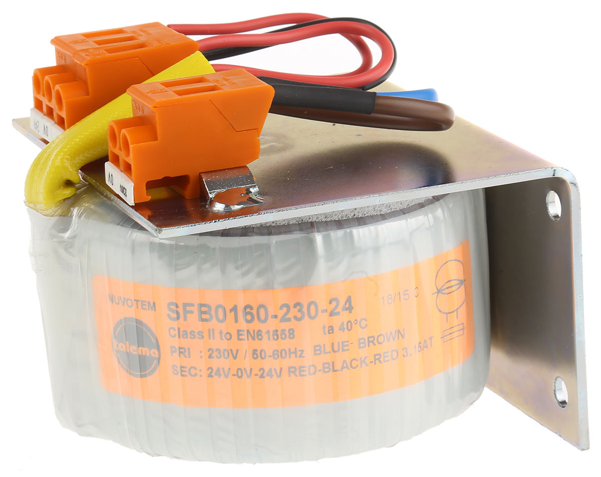 Nuvotem Talema 230V ac, ±24V ac Toroidal Transformer, 160VA 1 Output