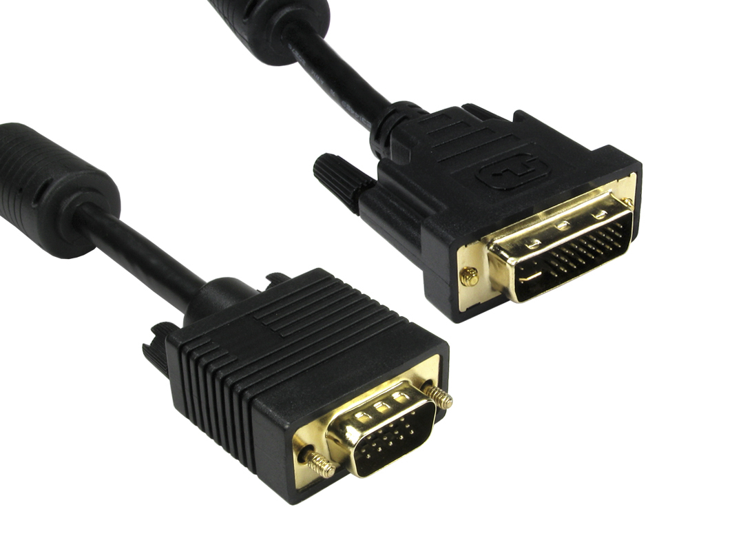 RS PRO, Male DVI-A to Male SVGA Cable, 5mBlack sheathFoil shielding
