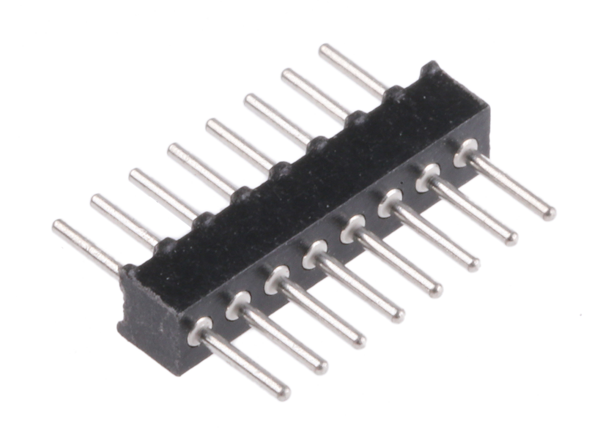 Preci-Dip 850 Series Straight Through Hole Pin Header, 8 Contact(s), 1.27 mm Pitch, 1 Row, Unshrouded