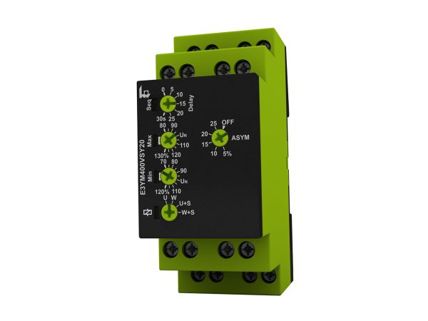 Voltage Monitoring Relay, 1, 3 Phase, DPDT, 400V ac, DIN Rail