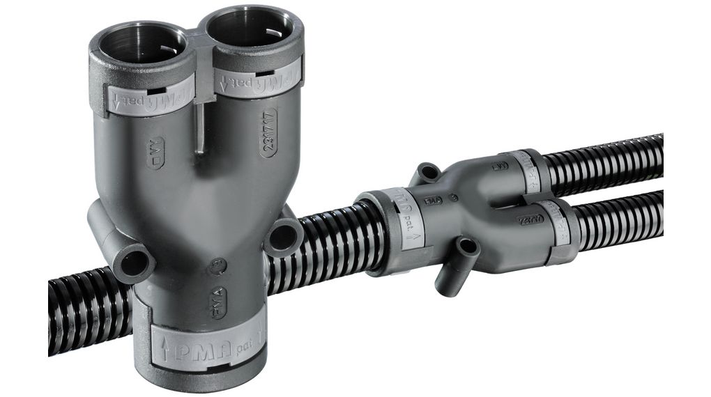 Plustek Y Piece, Conduit Fitting, Black