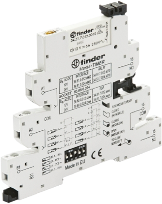 Finder 39 Series Interface Relay Module, DIN Rail Mount, 12V ac/dc Coil, SPDT, 1-Pole, 6/10A Load