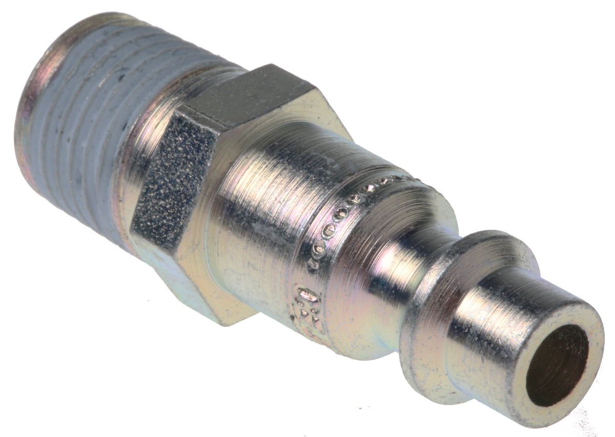 CEJN Steel Male Pneumatic Quick Connect Coupling, R 1/4 Male Threaded