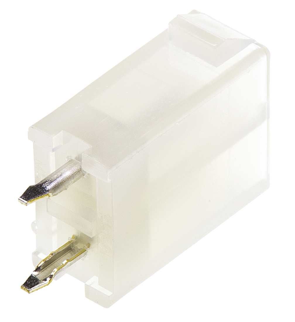 Molex Mini-Fit Jr Series Straight Through Hole PCB Header, 2 Contact(s), 4.2 mm Pitch, 2 Row, Shrouded