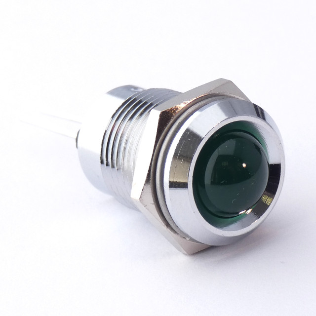 CML Innovative Technologies 1921X Series Green Panel Mount Indicator, 2.2V, 14mm Mounting Hole Size, Lead Wires