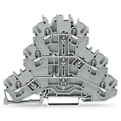 WAGO 2002-3211/1000-675 TOPJOB S Series Grey, 2.5mm², 3-Level, Push In Termination