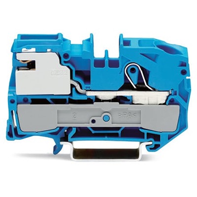 WAGO 2016-7114 TOPJOB S Series Blue, 16mm², 1-Level, Push-In Cage Clamp Termination, ATEX, EAC Ex, IECEx