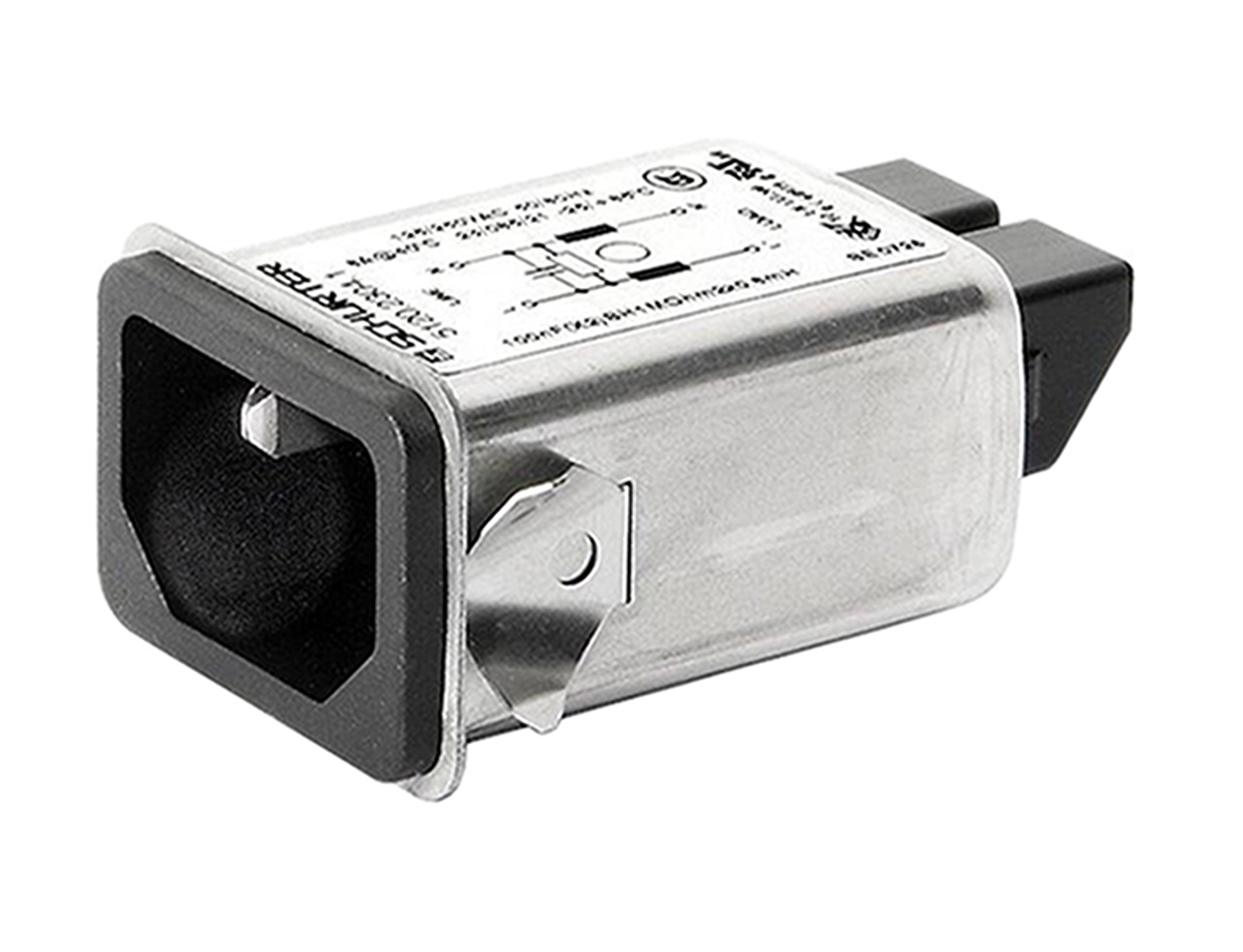 Schurter 1A, 250 V ac Male Snap-In Filtered IEC Connector 5120.2000.0 None Fuse