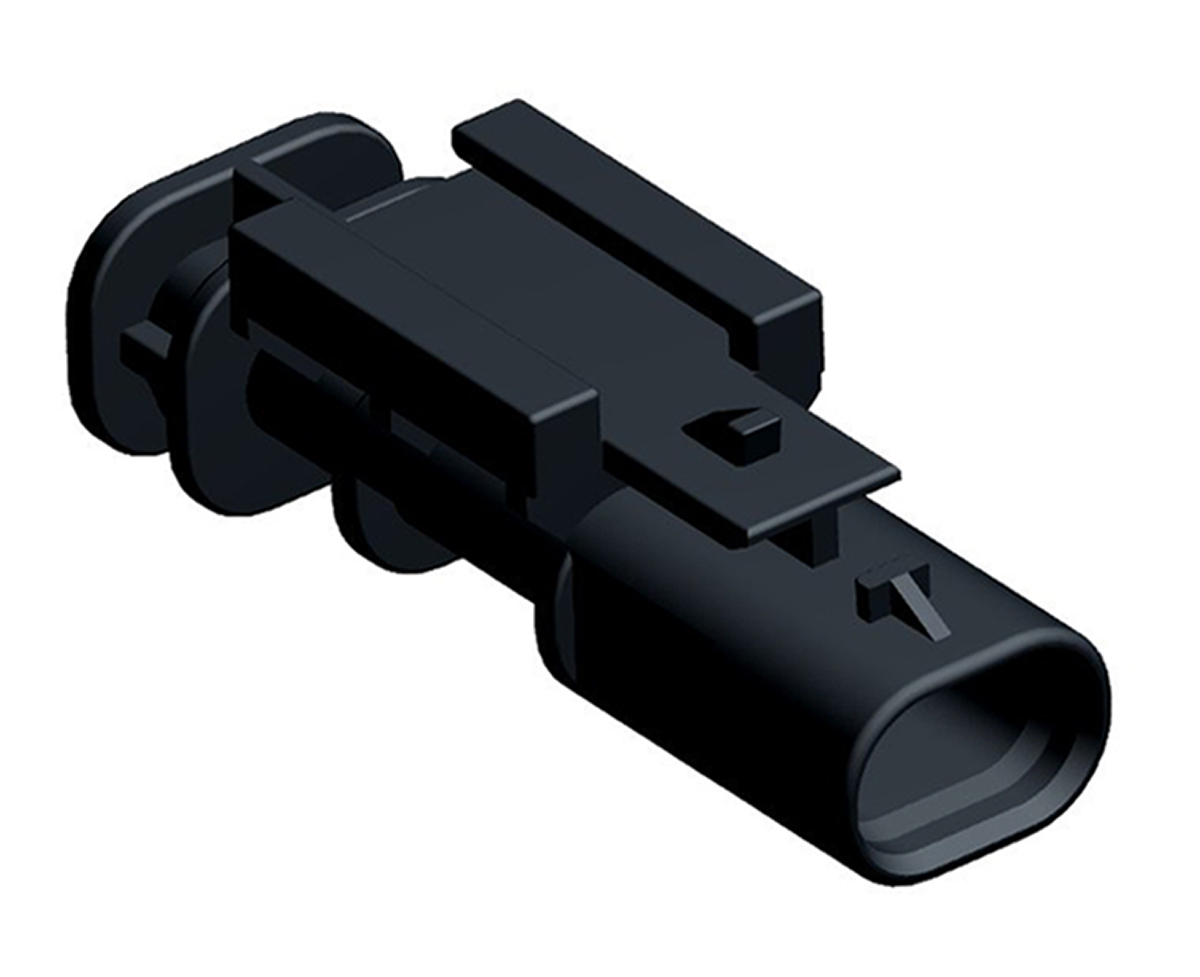 TE Connectivity, MCON 1.2 Automotive Connector Plug Black Plug-In 2 Way 1-1703498-1