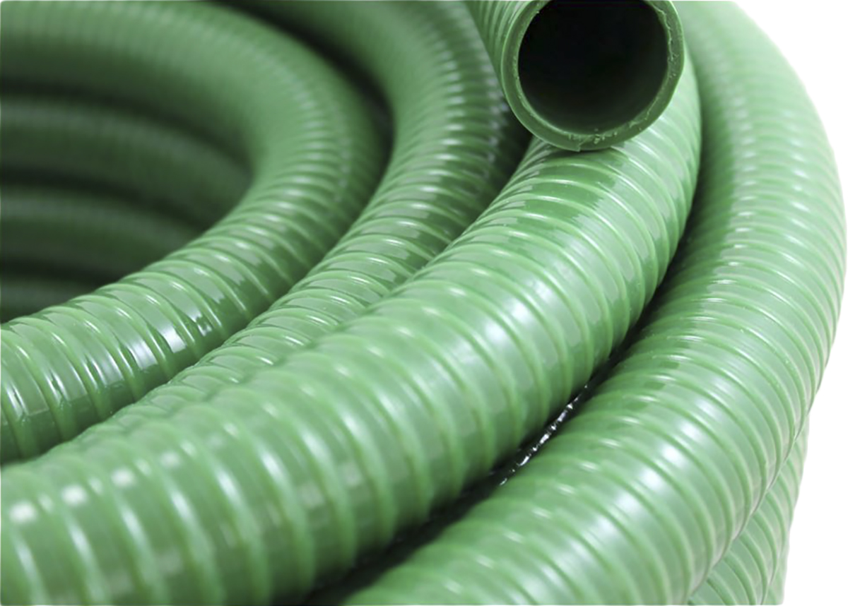 RS PRO PVC, Hose Pipe, 127mm ID, 139.6mm OD, Green, 10m
