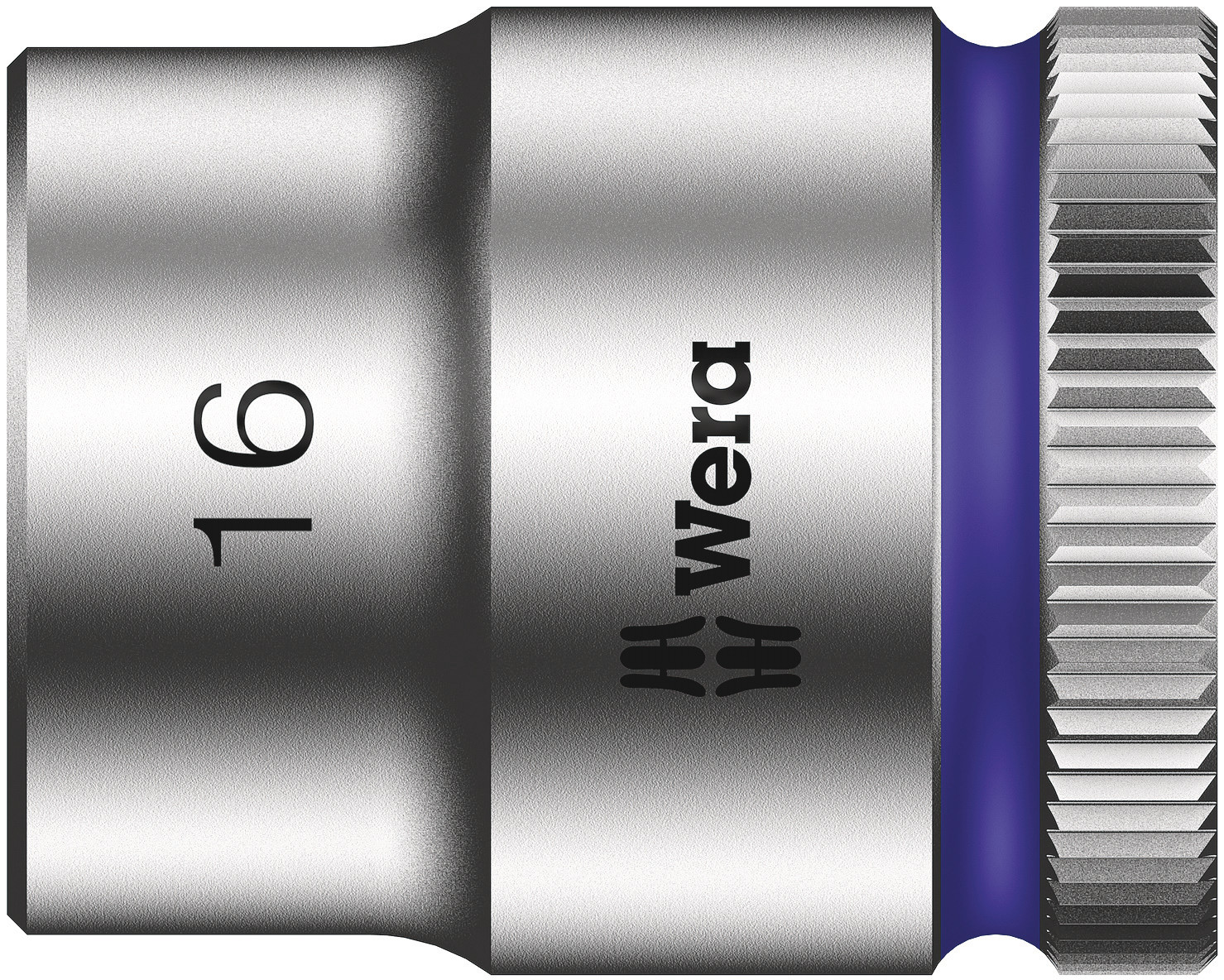 Wera 3/8 in Drive 16mm Standard Socket, 6 point, 30 mm Overall Length