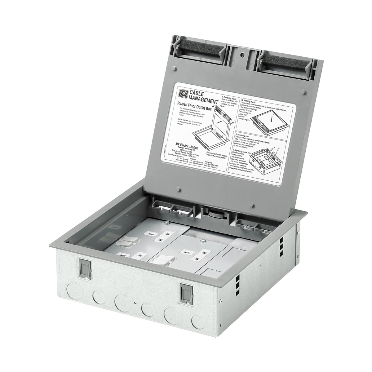 MK Electric Grey 3 Compartment , 272mm x 272 mm