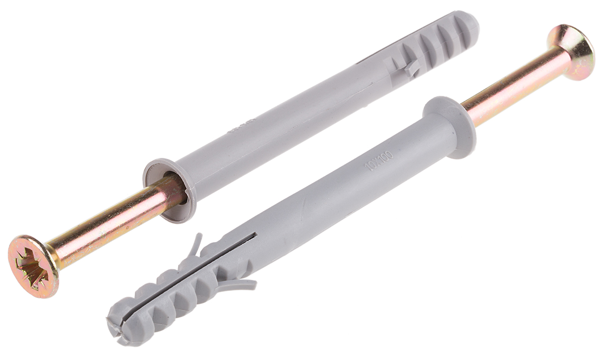 RS PRO Nylon Frame Fixings, fixing hole diameter 10mm, length 100mm