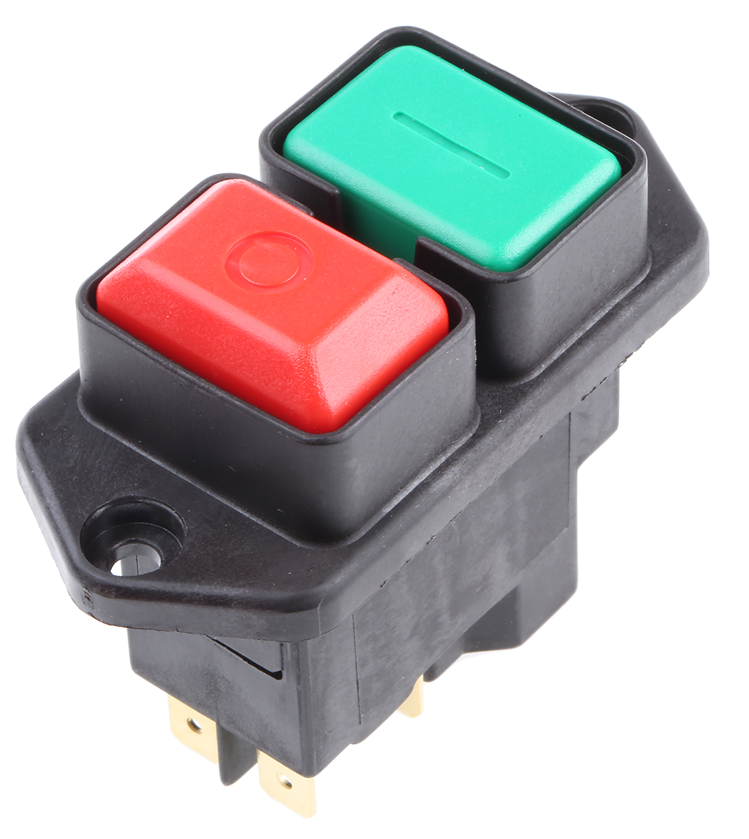 EICHOFF Push Button Switch, Latching, Panel Mount, DPDT, 230V