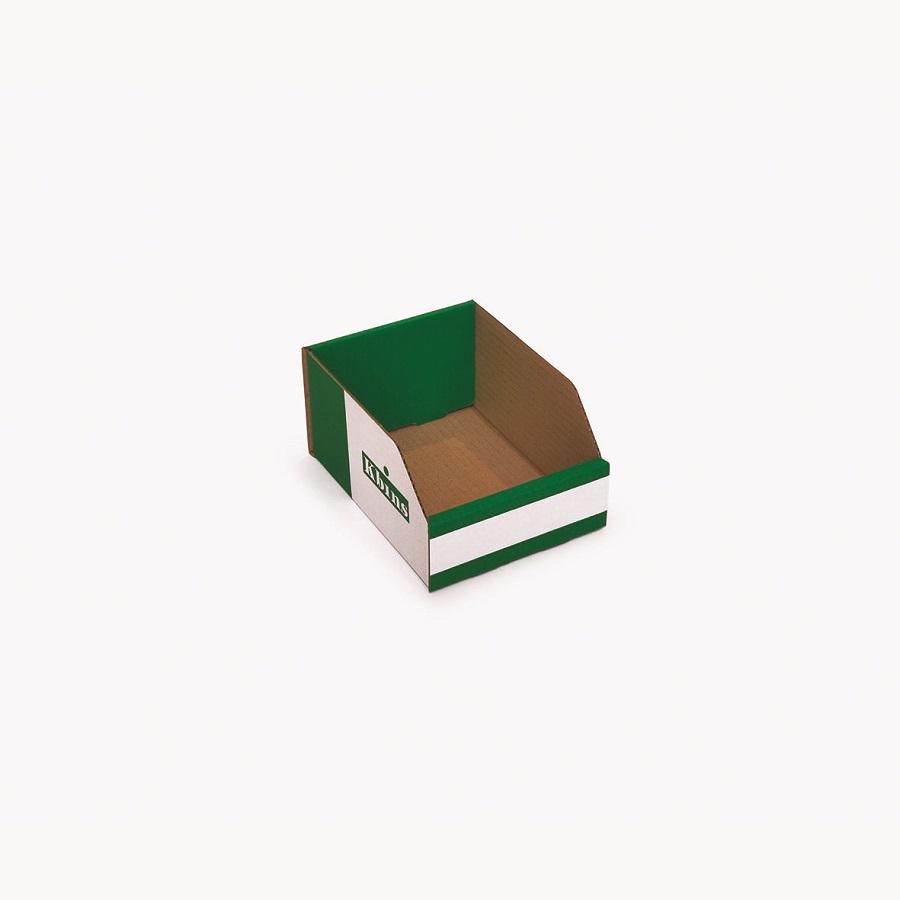 Kbins Cardboard Recycle Bin, 200mm x 150mm x 100mm, Green, White
