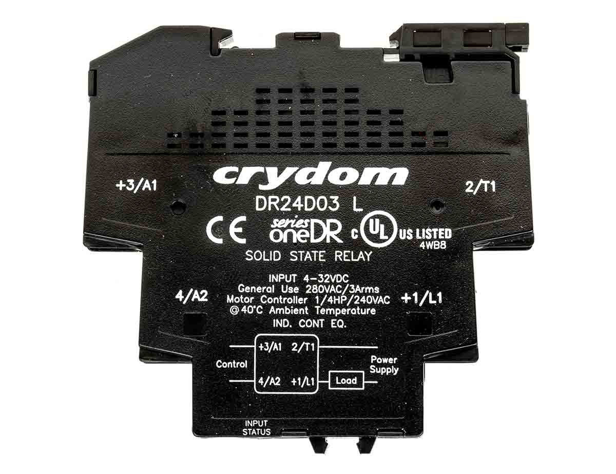 Sensata Crydom DR24D03 Series Solid State Interface Relay, 32 V dc Control, 3 A Load, DIN Rail Mount
