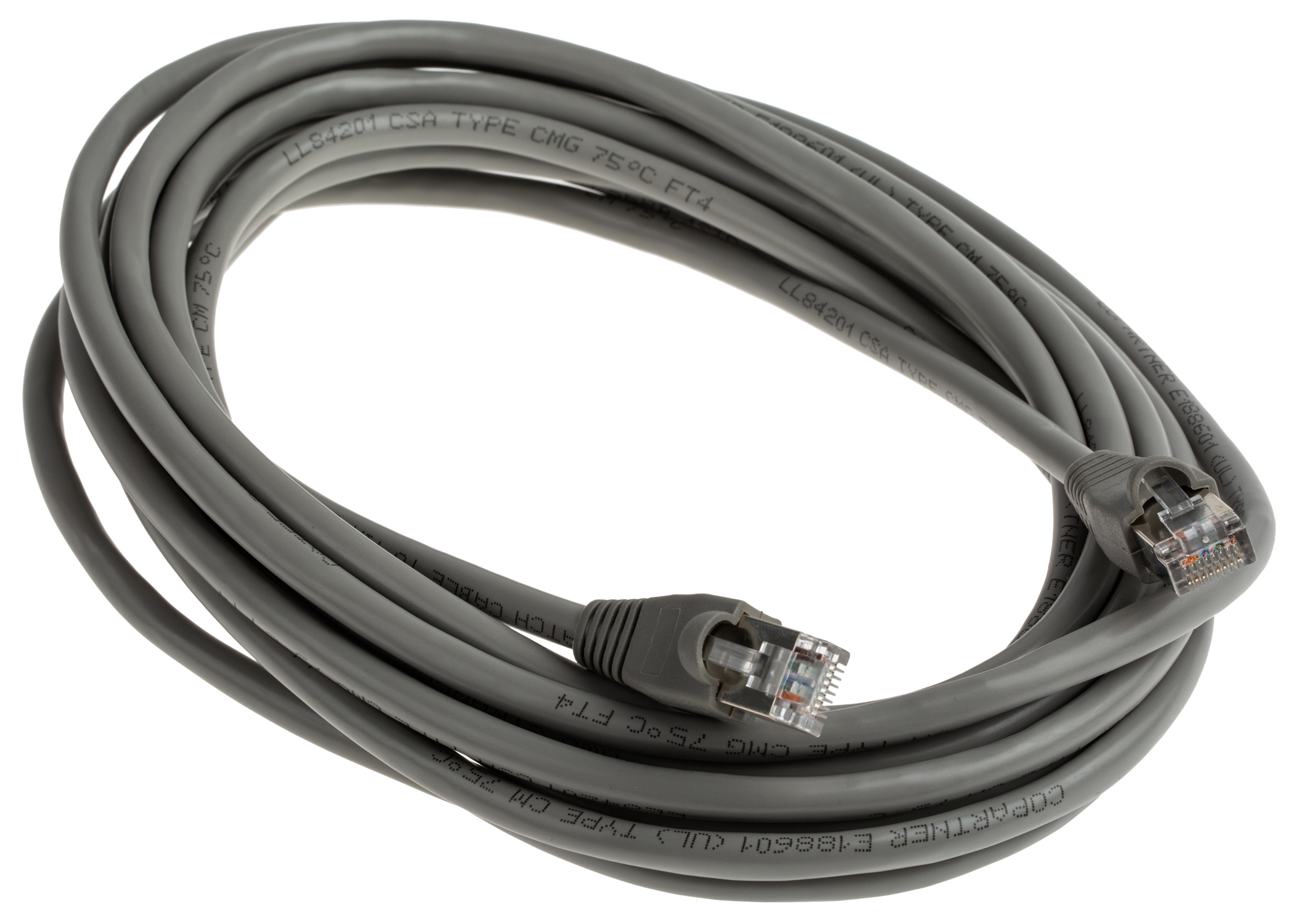 RS PRO, 5m Cat5e, Grey RJ45 to Male RJ45 Male, U/FTP Shielded, Terminated PVC Sheath