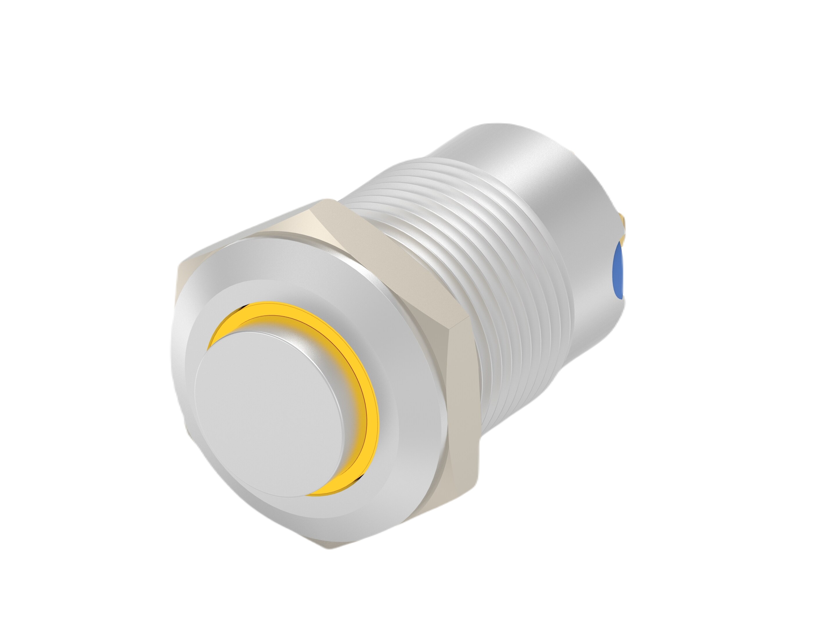 TE Connectivity AV12 Series Illuminated Push Button Switch, Momentary, Threaded, 9mm Cutout, SPST, Yellow LED, 24V, IP67