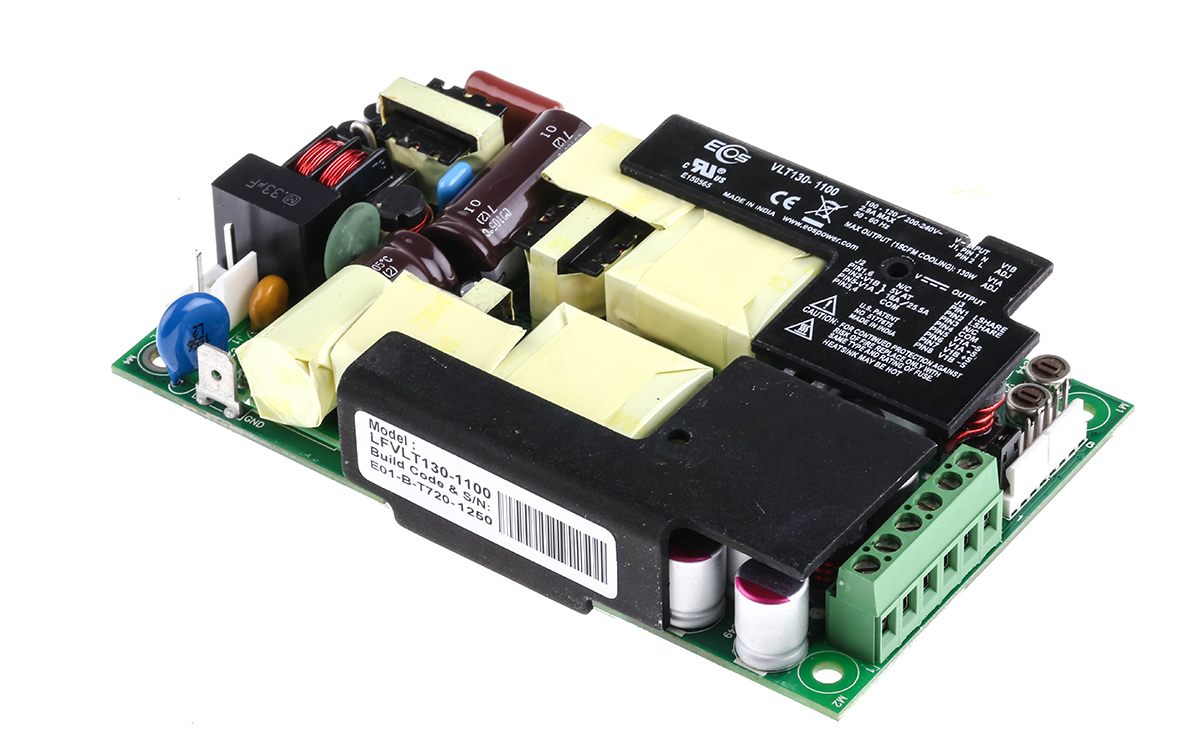 EOS Switching Power Supply, LFVLT130-1100, 5V dc, 16A, 130W, 1 Output, 180 → 264 V ac, 90 → 132 V ac