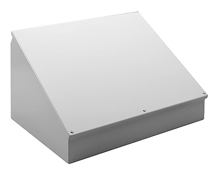 Hammond 1488 Series Grey Steel Desktop Enclosure, Sloped Front, 406 x 182 x 203mm