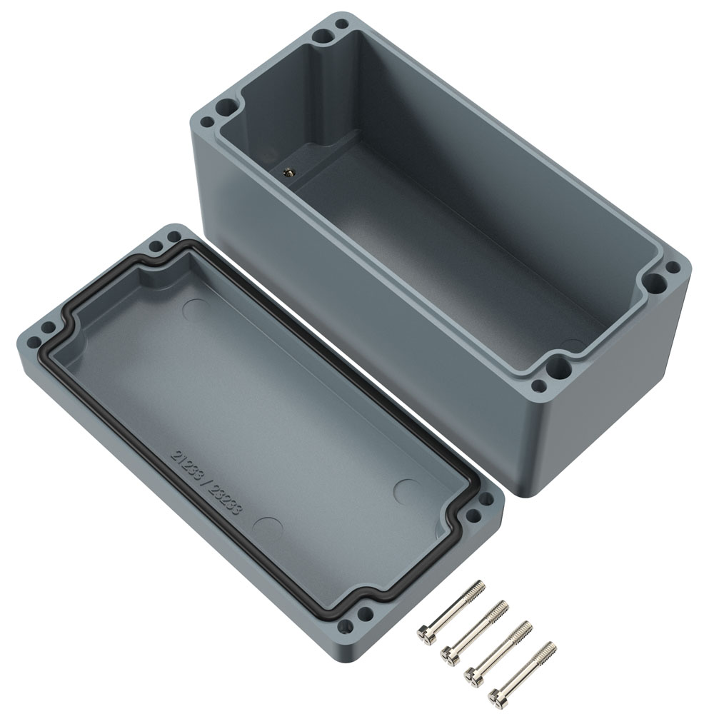 Rose Polyester Standard Series Grey Glass Fibre Reinforced Polyester Enclosure, IP66, IK08, Grey Lid, 160 x 75 x 75.5mm