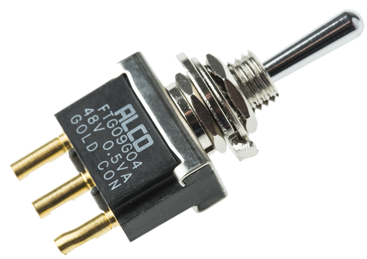 TE Connectivity Toggle Switch, Panel Mount, (On)-Off-(On), 3PDT, Solder Terminal, 20V