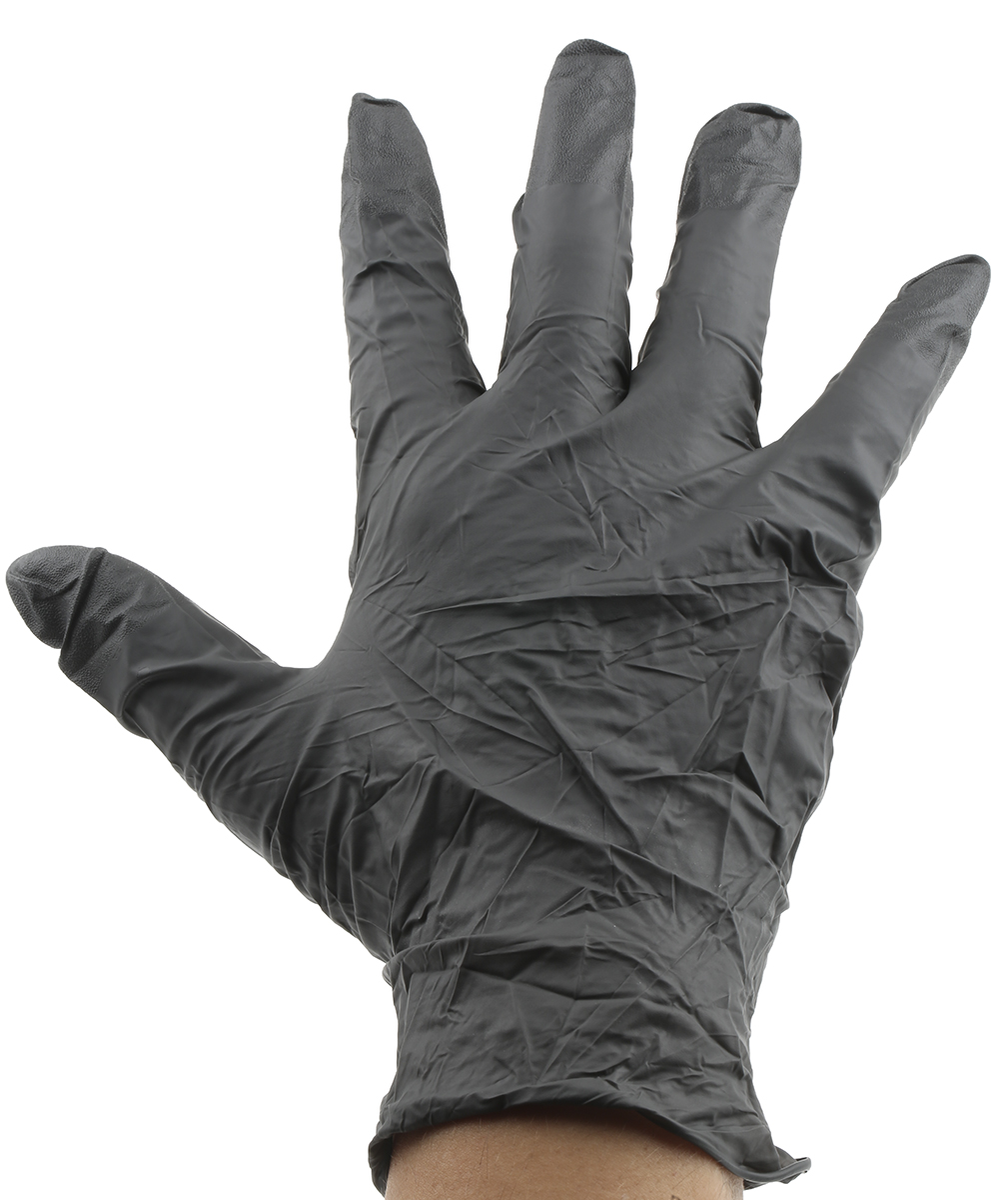 Ansell 93-250 Grey Powder-Free Nitrile Disposable Gloves, Size 8.5-9, Large, 100 per Pack