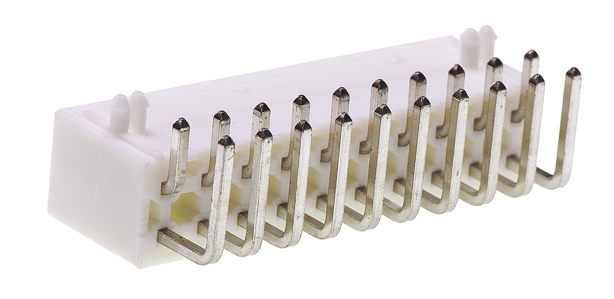 Molex Mini-Fit Jr Series Right Angle Through Hole PCB Header, 20 Contact(s), 4.2 mm Pitch, 2 Row, Shrouded