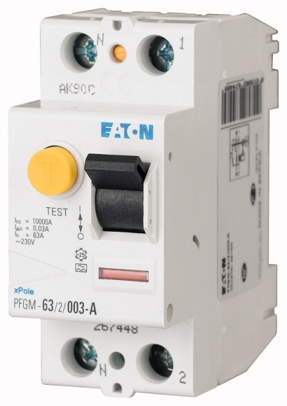 Eaton RCCB, 63A, 2 Pole, 500mA, Type AC, 230V ac