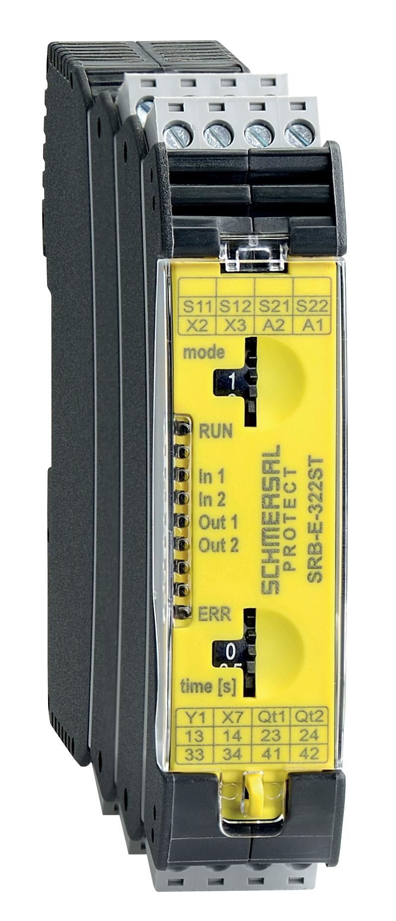 Schmersal SRB-E 1 Auxiliary Contacts Safety Relay 24V dc, Single/Dual-Channel 3 Safety Contacts