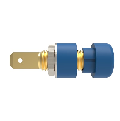 Schutzinger Blue Female Banana Connector, 4 mm Connector, Cable Lug Termination, 32A, 30 V ac, 60 V dc, Gold Plating