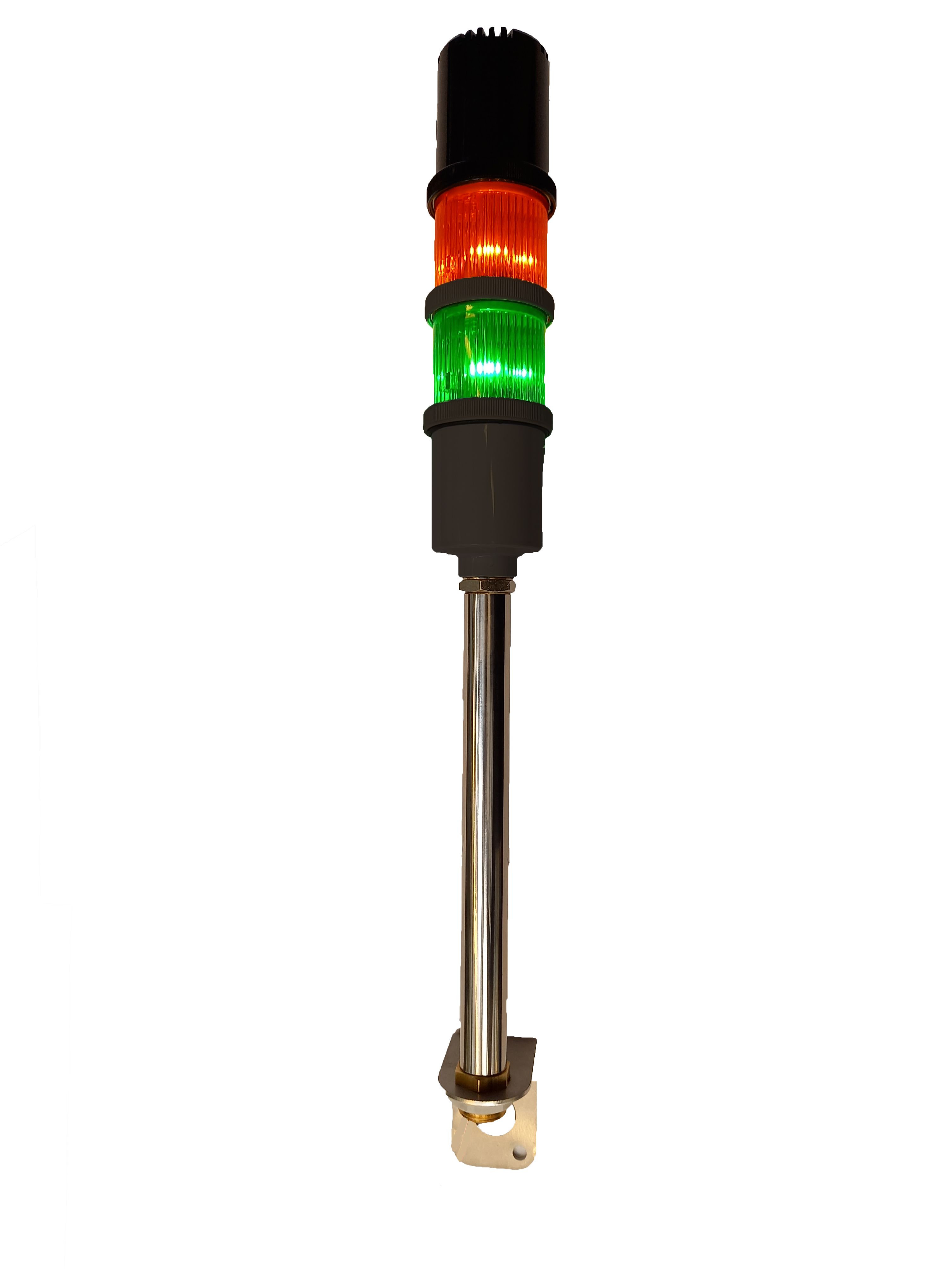 RS PRO Red/Green Buzzer Signal Tower, 2 Lights, 240 V ac, Screw Mount