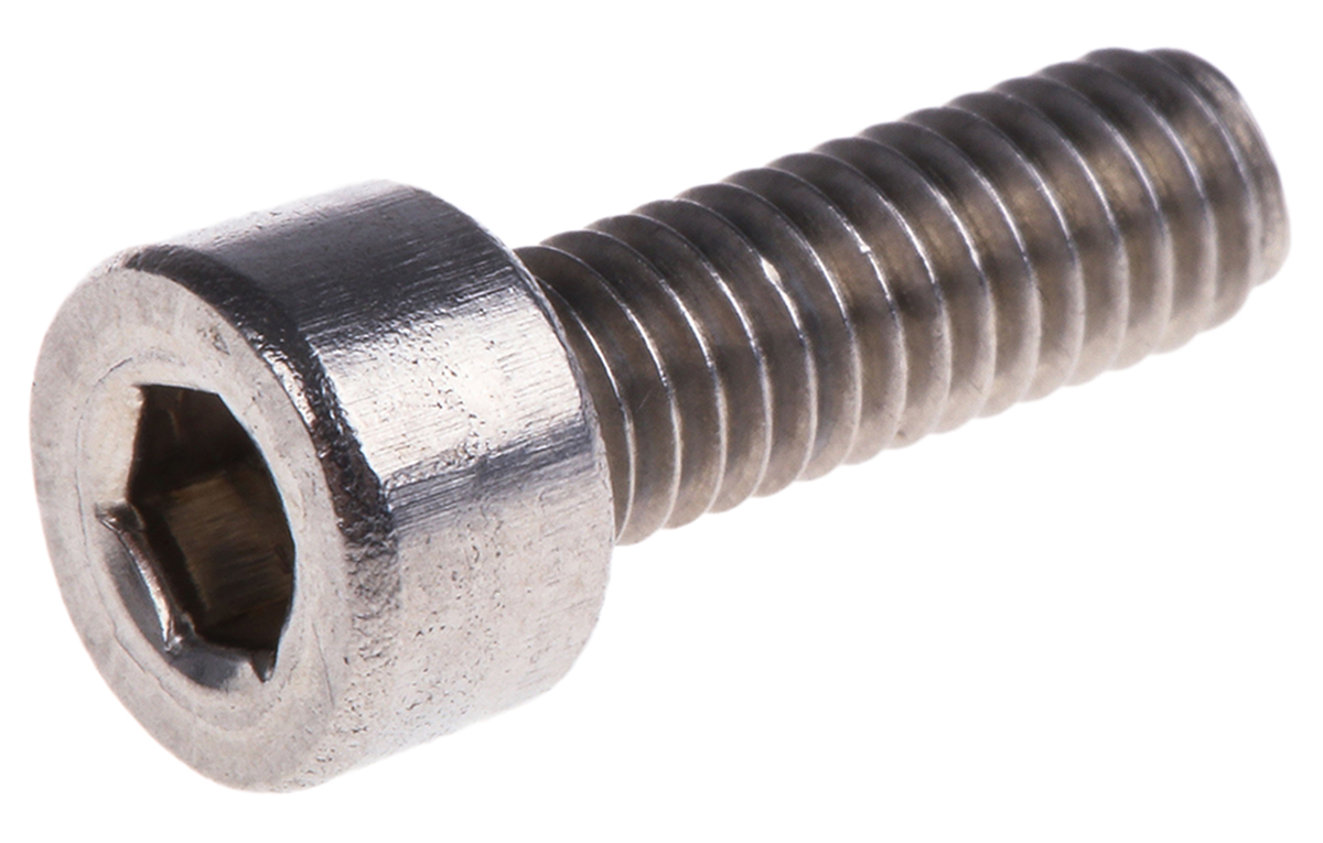 RS PRO Stainless Steel Hex Socket Cap Screw, DIN 912, M4 x 12mm