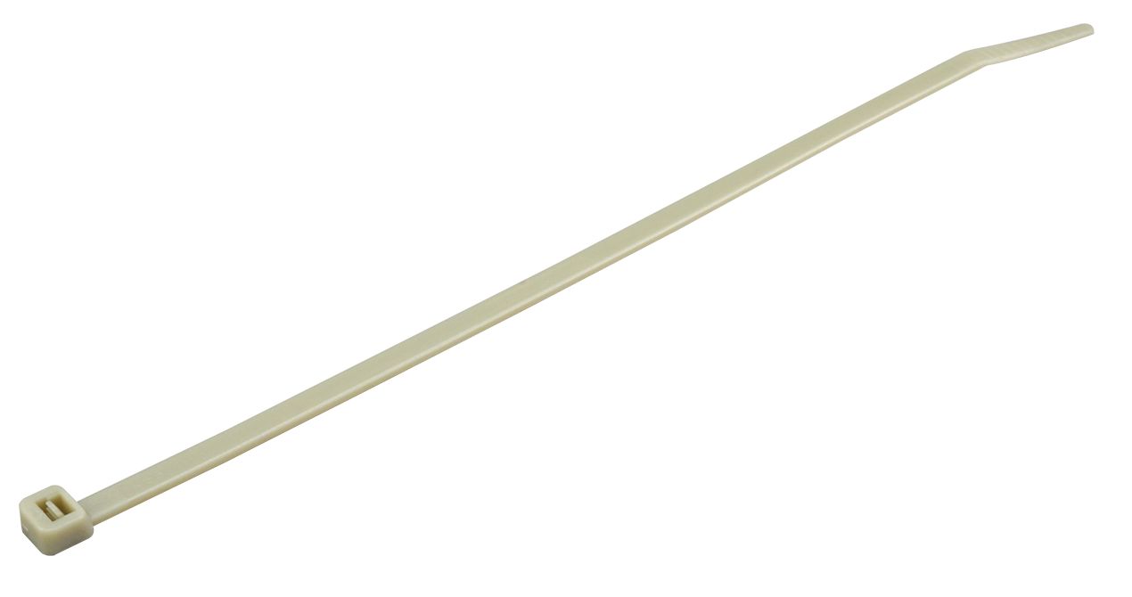 RS PRO Cable Tie, 203mm x 4.6 mm, Grey Nylon, Pk-100