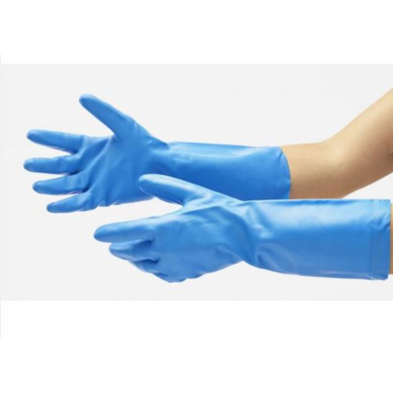 Pro Fit G525 Blue Flock Nitrile Glove, Size 9