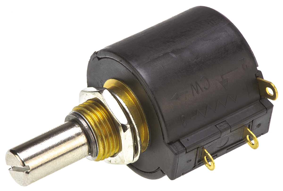 Bourns 3549 100kΩ Rotary Potentiometer 10-Turns 1-Gang Panel Mount, 3549S-1AA-104A