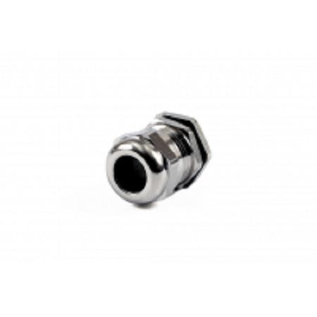 Hammond 1427BCG Series Grey Nickel Plated Brass Cable Gland, M20 Thread, 6mm min., 12mm max., IP68