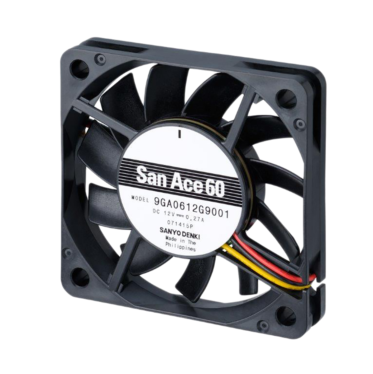 Sanyo Denki San Ace 9GA Series Axial Fan, 12 V dc, DC Operation, 30m³/h, 1.68W, 140mA Max, 60 x 60 x 10mm