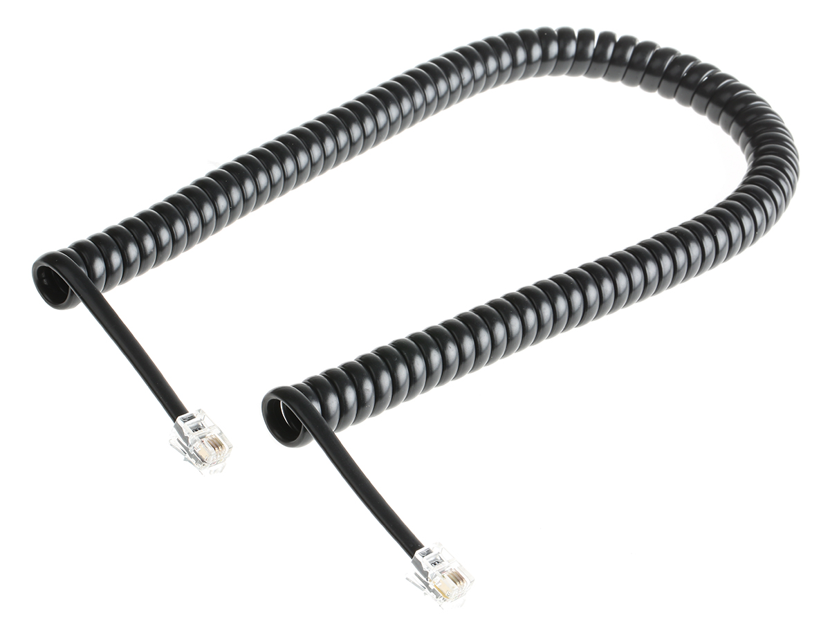 Decelect Phone Accessory, Telephone Cord, Black, 3m