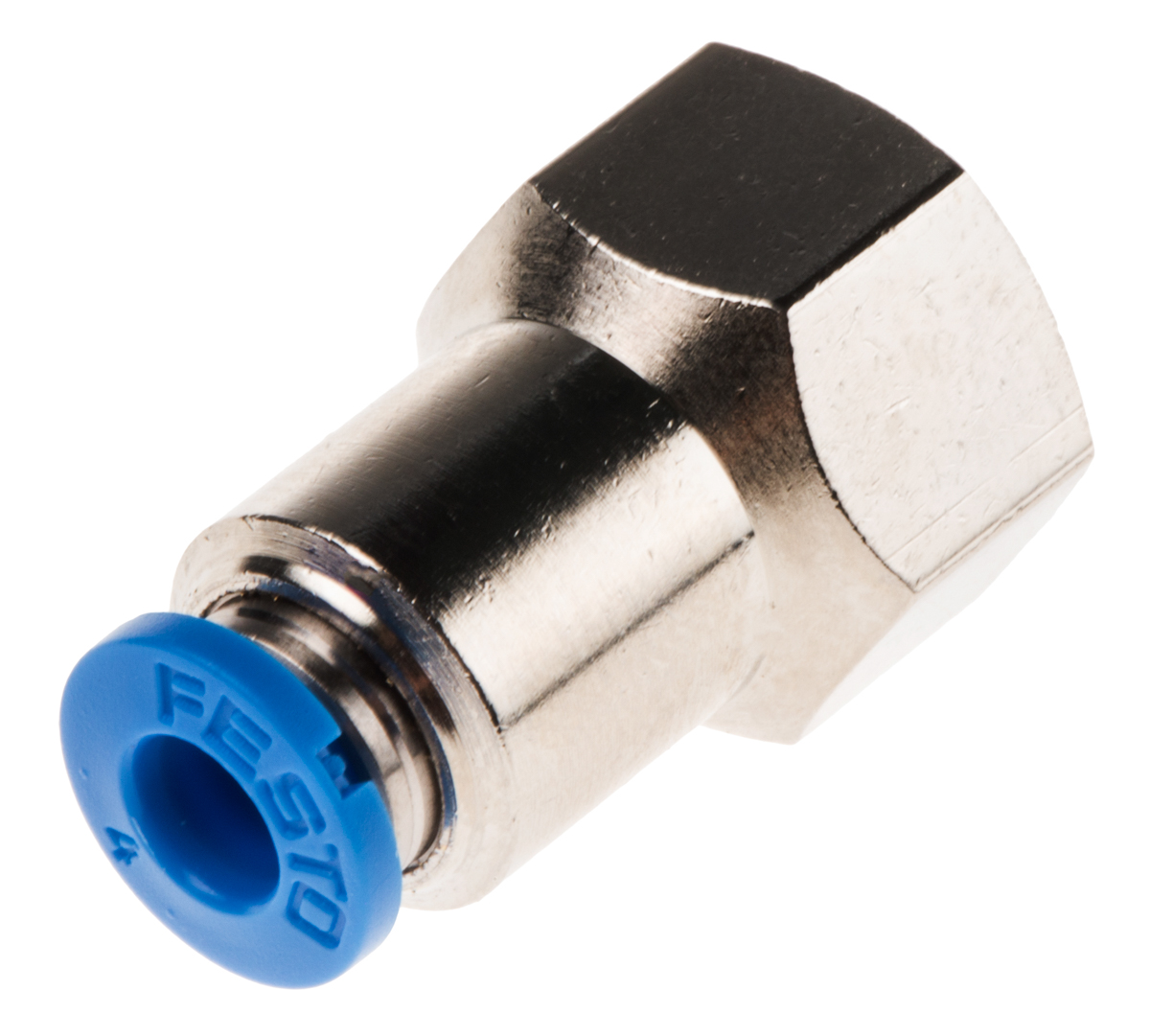 Festo QS Series Straight Threaded Adaptor, G 1/8 Female to Push In 4 mm, Threaded-to-Tube Connection Style, 153022