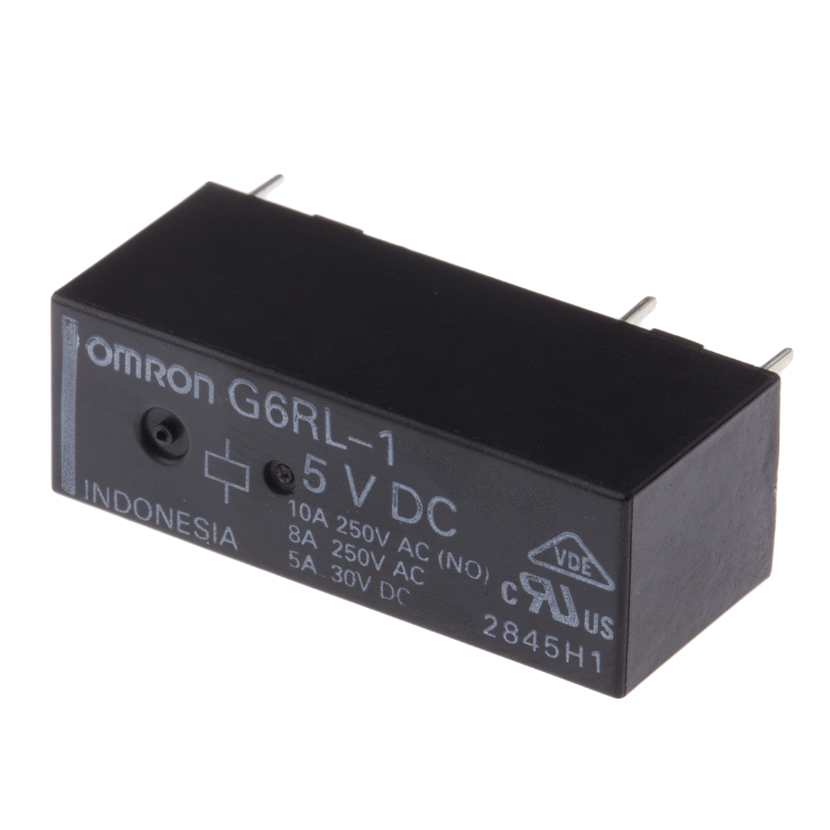 Omron PCB Mount Power Relay, 5V dc Coil, 10A Switching Current, SPDT